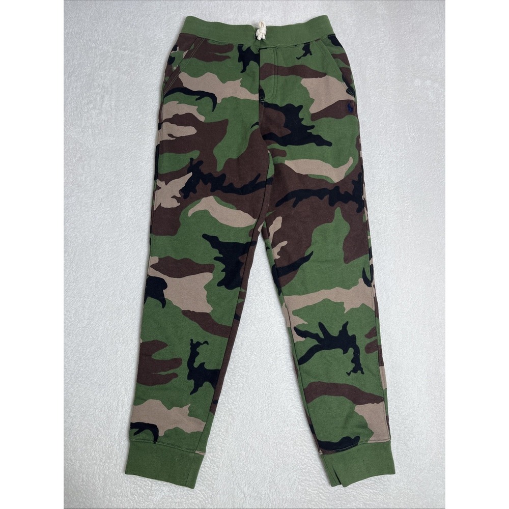 Polo‎ Ralph Lauren Sweatpants Kids Joggers Size M 10 12 Green Brown Black Camo